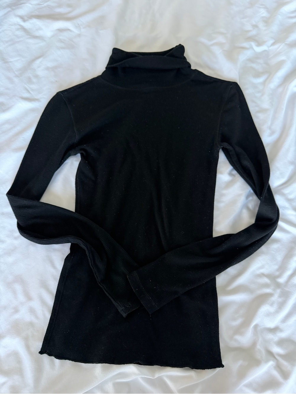 Black Turtleneck Long-Sleeve Top